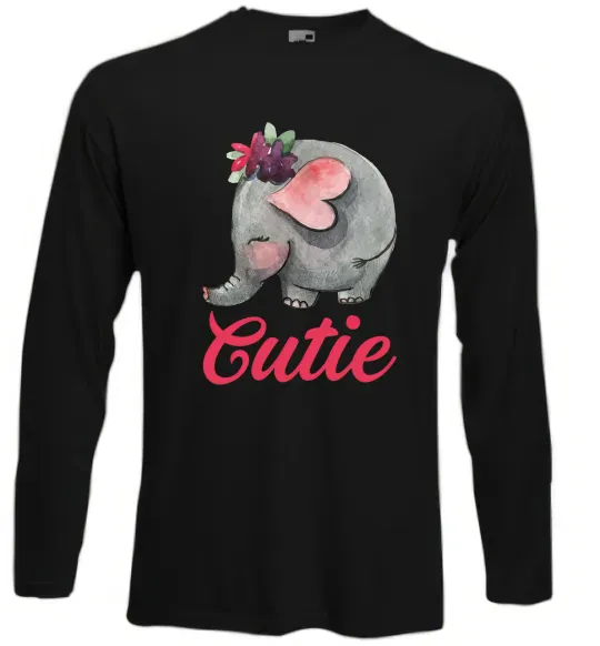 Лонгслів Cutie elefant Чорний фото