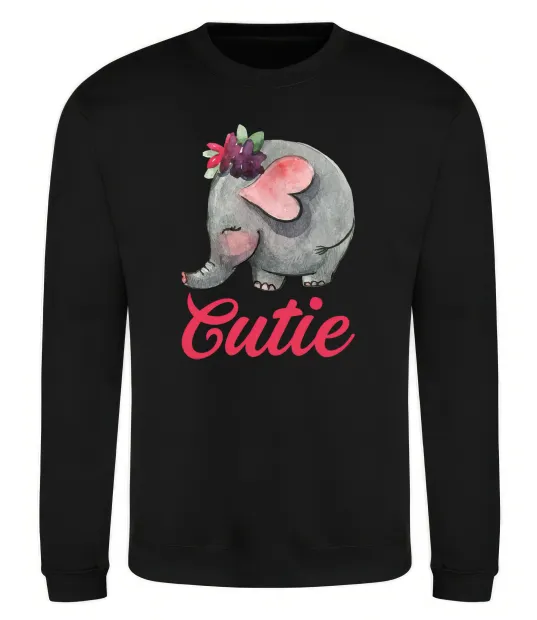 Світшот Cutie elefant Чорний фото