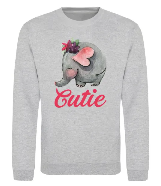 Світшот Cutie elefant Сірий меланж фото