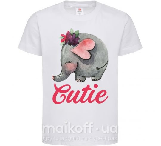 Детская футболка Cutie elefant Белый фото