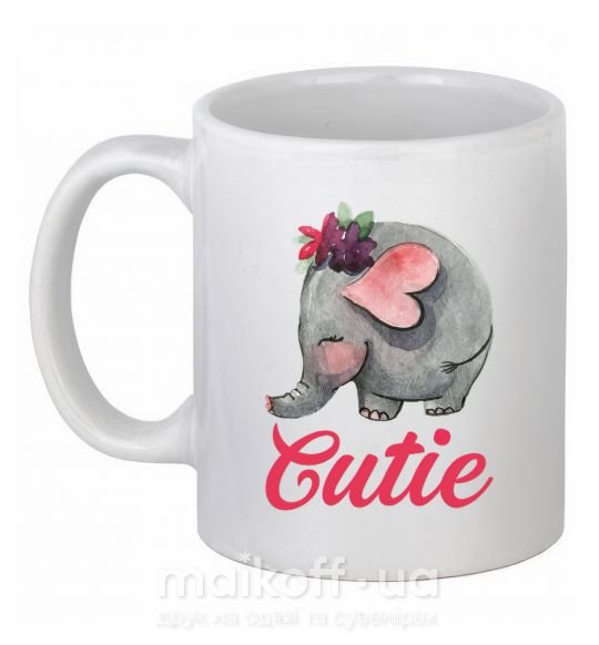 Чашка керамическая Cutie elefant Белый фото