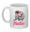 Чашка керамічна Cutie elefant Білий фото