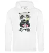 Мужская толстовка (худи) Lovely panda Белый фото