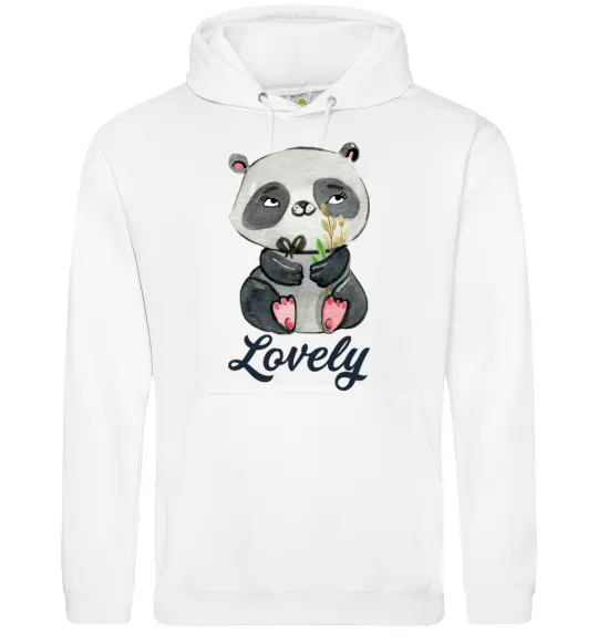 Женская толстовка (худи) Lovely panda Белый фото