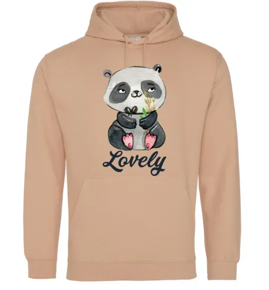 Женская толстовка (худи) Lovely panda Песочный фото