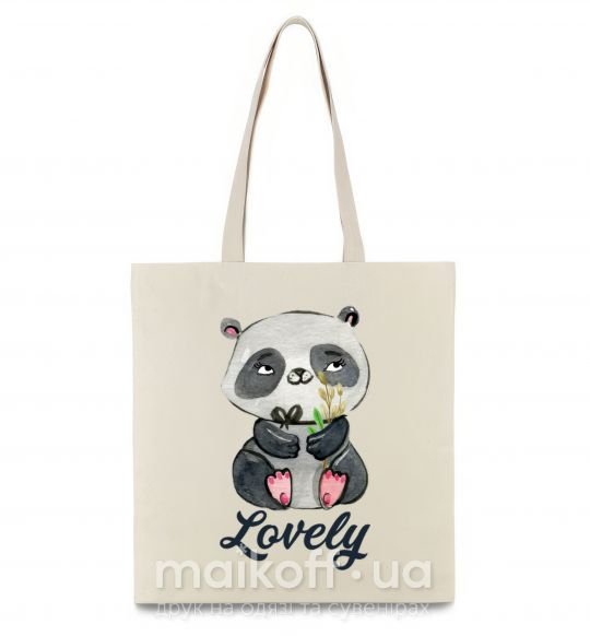 Эко-сумка Lovely panda Бежевый фото
