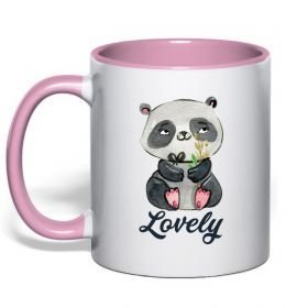 Чашка с цветной ручкой Lovely panda