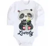 Дитячий бодік Lovely panda Білий фото