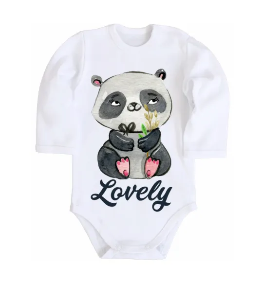 Детский боди Lovely panda Белый фото