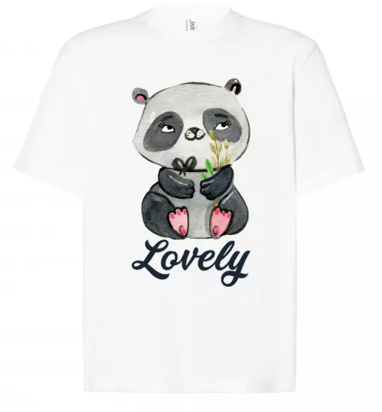 Футболка Оверсайз Lovely panda Білий фото