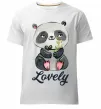 Мужская премиум футболка Lovely panda Белый фото