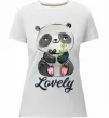 Женская премиум футболка Lovely panda Белый фото