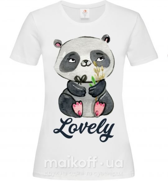 Женская футболка Lovely panda Белый фото