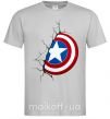 Мужская футболка Щит Капитана Америка Серый фото