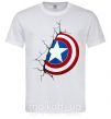 Мужская футболка Щит Капитана Америка Белый фото