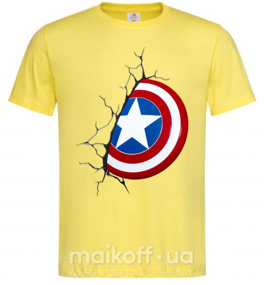 Мужская футболка Щит Капитана Америка Лимонный фото