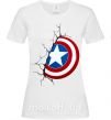 Женская футболка Щит Капитана Америка Белый фото