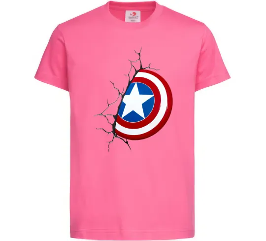 Детская футболка Щит Капітана Америка Ярко-розовый фото