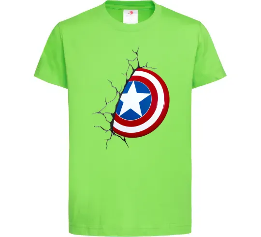 Детская футболка Щит Капітана Америка Лаймовый фото