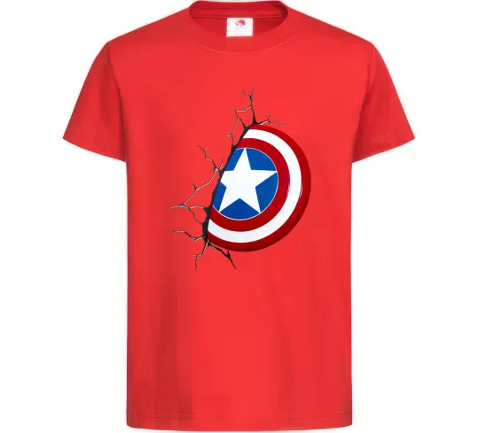 Детская футболка Щит Капітана Америка Красный фото
