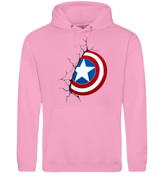 Мужская толстовка (худи) Щит Капітана Америка Розовый фото