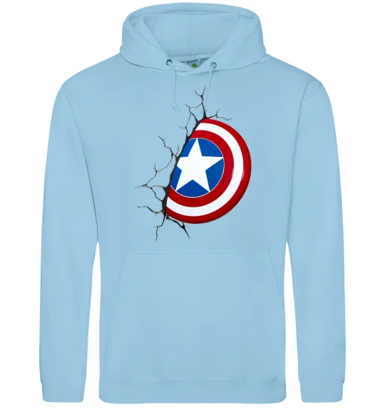 Мужская толстовка (худи) Щит Капітана Америка Голубой фото