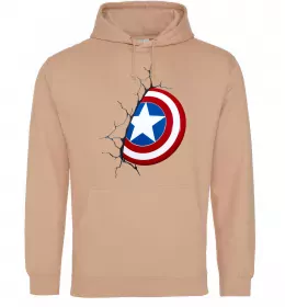 Жіноча толстовка (худі) Щит Капітана Америка Пісочний фото