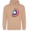 Женская толстовка (худи) Щит Капітана Америка Песочный фото