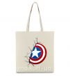 Еко-сумка Щит Капитана Америка Бежевий фото