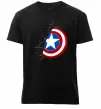 Мужская премиум футболка Щит Капітана Америка Черный фото