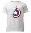 Мужская премиум футболка Щит Капітана Америка Белый фото