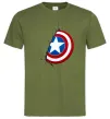 Чоловіча футболка Щит Капітана Америка Оливковий фото