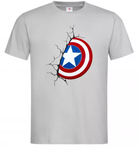 Чоловіча футболка Щит Капітана Америка Сірий фото