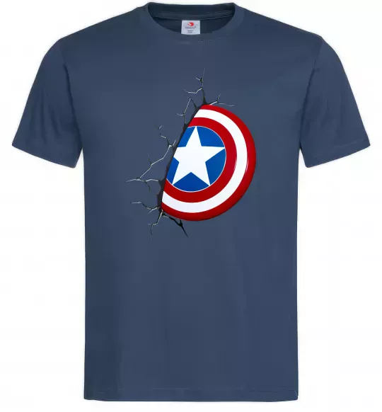 Чоловіча футболка Щит Капітана Америка Темно-синій фото