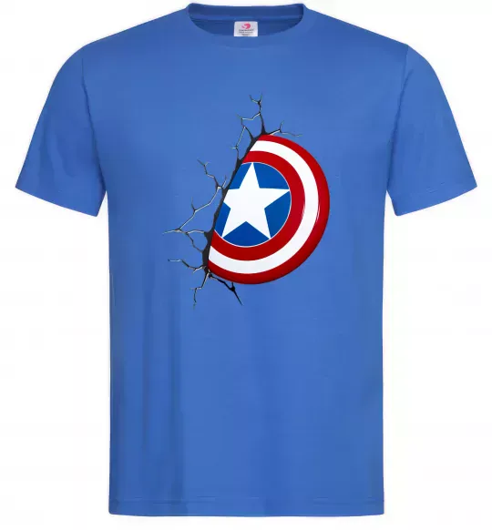 Чоловіча футболка Щит Капітана Америка Яскраво-синій фото