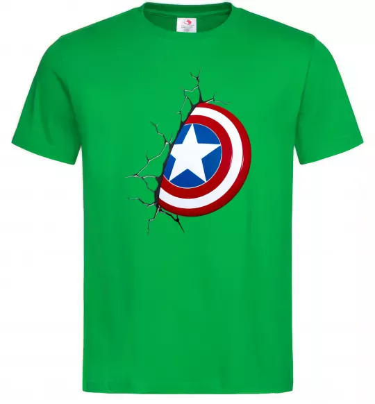 Чоловіча футболка Щит Капітана Америка Зелений фото