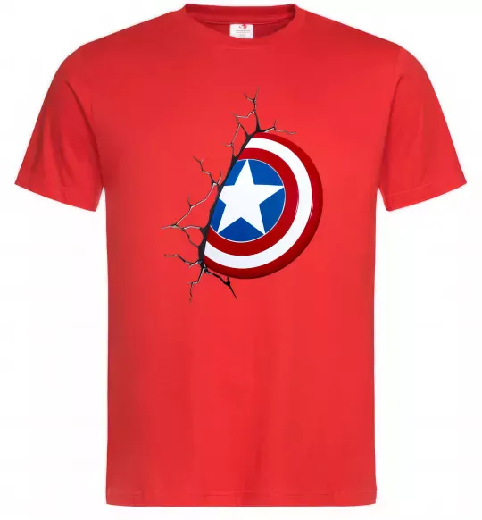Чоловіча футболка Щит Капітана Америка Червоний фото