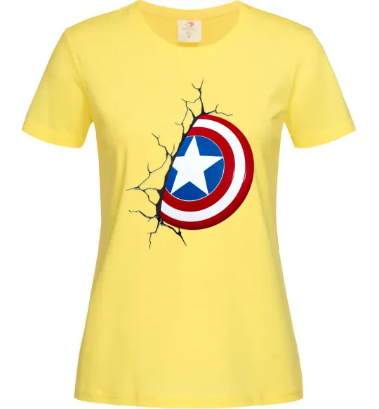 Жіноча футболка Щит Капітана Америка Лимонний фото