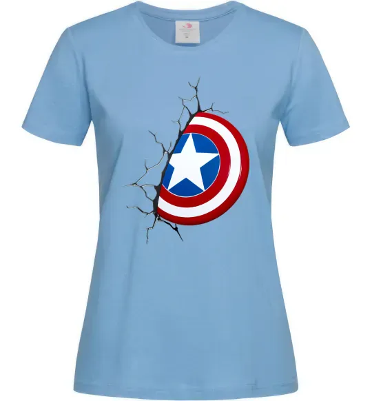 Жіноча футболка Щит Капітана Америка Блакитний фото
