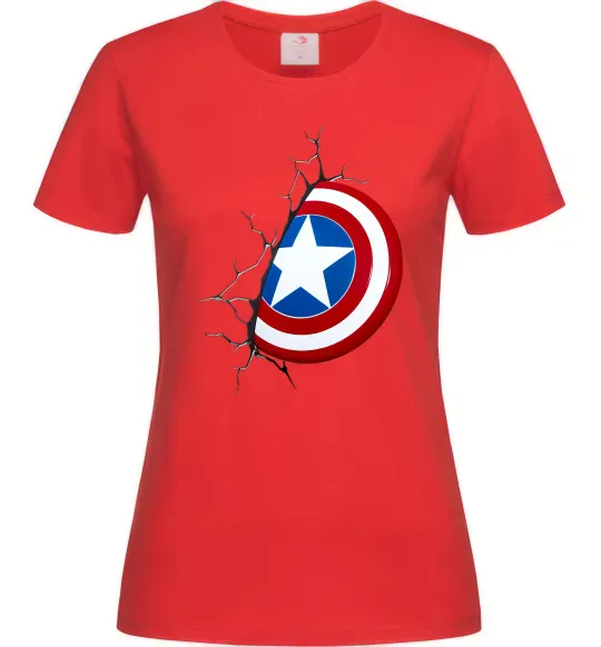 Жіноча футболка Щит Капітана Америка Червоний фото