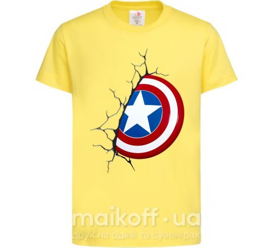 Детская футболка Щит Капитана Америка Лимонный фото