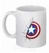 Чашка керамічна Щит Капитана Америка Білий фото