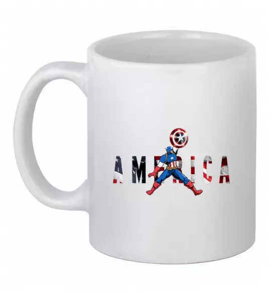 Чашка керамическая America Captain Белый фото