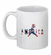 Чашка керамическая America Captain Белый фото