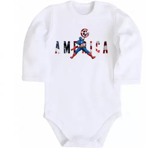 Дитячий бодік America Captain Білий фото