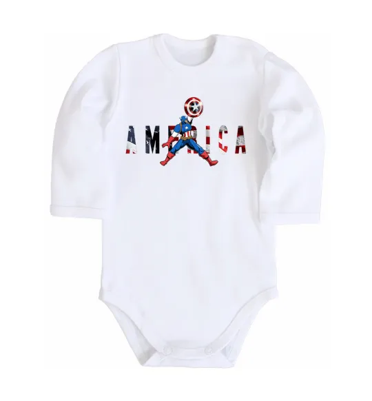 Дитячий бодік America Captain Білий фото