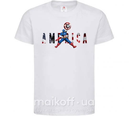 Детская футболка America Captain Белый фото