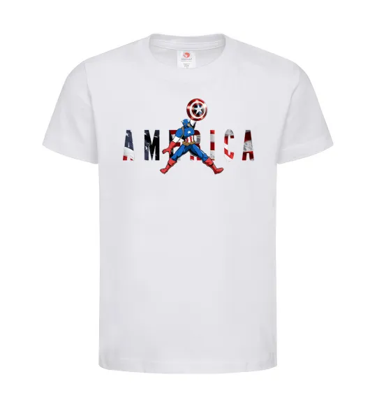 Детская футболка America Captain Белый фото