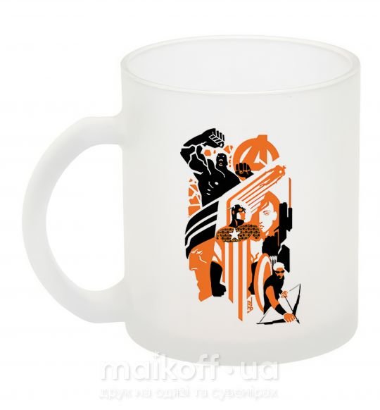 Чашка скляна Мстители оранжевый черный Фроузен фото
