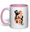 Чашка с цветной ручкой Мстители оранжевый черный Нежно розовый фото